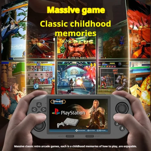 kf-S10750efe8b0d440c9852325118c08a81E 5 Inch High Definition Screen Sf3000 Handheld Gba Arcade Key Mappings R36s King Of Fighters Landscape Color Handheld Machine