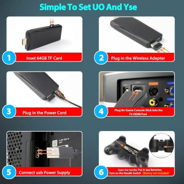 kf-S23077e6455d04e459f16860e15b797beA Wireless Retro Game Console Stick, 20,000+ Classics, 4K HDMI, Plug & Play, 18 Emulators, Dual 2.4G Wireless Controllers (64GB).