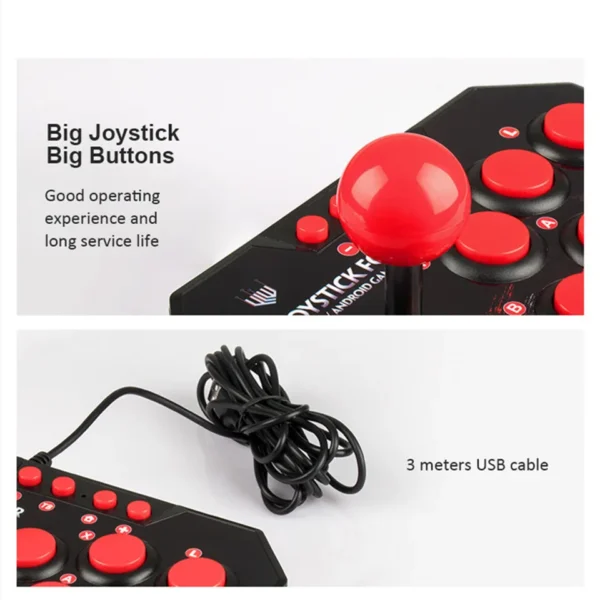 kf-S3019a1edbd324b42b463cf30f7f5a0112 4 in 1 Retro Arcade Station Fighting Stick Game Joystick Controller USB Wired Rocker for PS3/Switch/PC/Android Games Console
