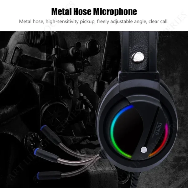 Gaming Headset Gamer 7.1 Surround Sound USB 3.5mm Wired RGB Light Game Headphones with Microphone for Tablet PC Xbox One 360