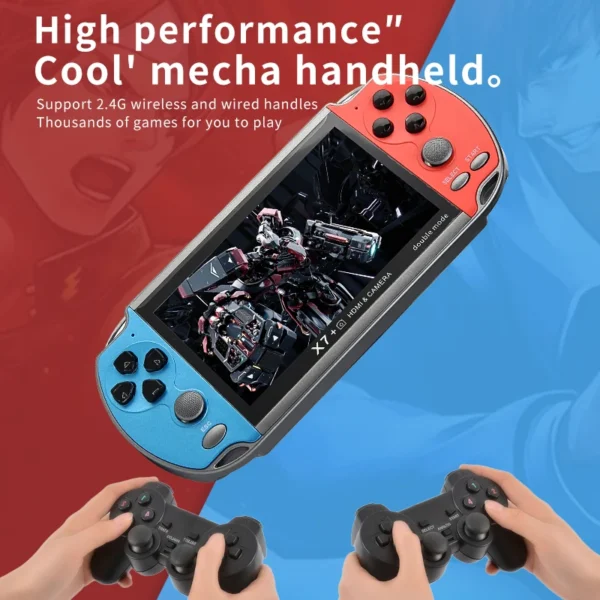 kf-S3d7c83fb91ae44b596063ee7cdc335feD New X7 Double Version Handheld Game Console with Camera 4.3 Inch Built-in 8G 10000+ Games Dual Joystick Retro Nostalgic Arcade