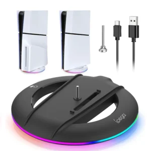 kf-S636f5a4b680047249e77c55960edc842X Vertical Cooling Stand with RGB Light For PS5 Slim / PS5 Pro Console Anti-Slip Base Bracket Holder Bracket Gaming Accessories