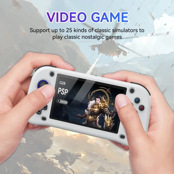 G28 handheld game console landscape square screen portable retro nostalgic open source handheld PSP arcade dual joystick