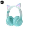 New Headset Bluetooth 5.1 Wireless Gamer Cute Cat Ear Headphones with Mic RGB LED Light For Kids PC Gamer Laptop Earphones Gifts