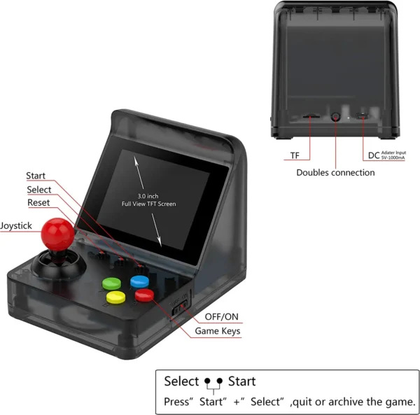 kf-S6f8f70ecac8a463b85185ab8d6b55974C ARCADE MINI Best Popular 32 Bit Mini Arcade Retro Console Handheld Portable Classic player 500 Games For Kids