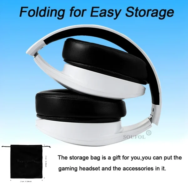 2025 New Gaming Headset with Noise Canceling Microphone Surround Sound LED Headphones for PS5 PS4 Laptop Mac Computer NS Switch