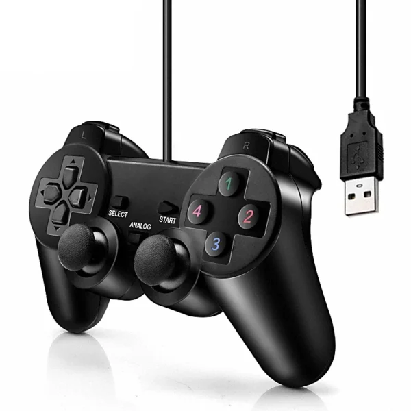 kf-S7adec8f7f538476ba7194b158c935d0aq USB Wired PC Game Controller Gamepad For WinXP/Win7/Win8/Win10 Joypad For PC Windows Computer Laptop Black Game Joystick