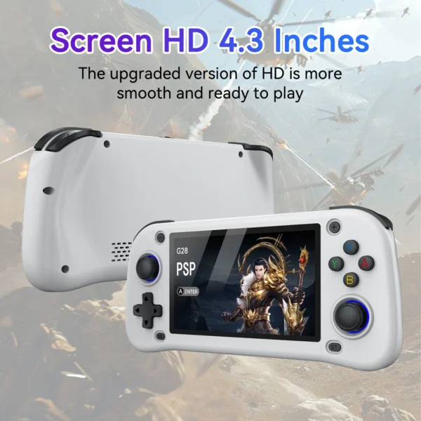 G28 handheld game console landscape square screen portable retro nostalgic open source handheld PSP arcade dual joystick