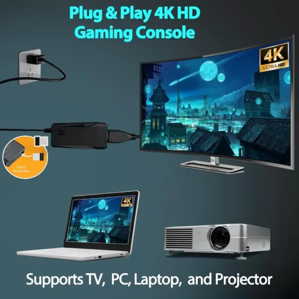 kf-S8c2accc5e20446738ef6e53285f848c26 Wireless Retro Game Console Stick, 20,000+ Classics, 4K HDMI, Plug & Play, 18 Emulators, Dual 2.4G Wireless Controllers (64GB).