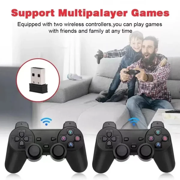 X2 Plus 4K Retro Game Console 128GB 40000+ Games - Wireless Controller for PS1/N64/DC, 50 Emulators HD TV Stick