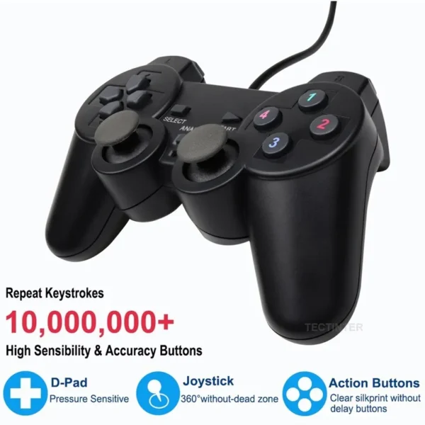 kf-Sa1509bed0816478bb66abde106f426ef5 USB Wired PC Game Controller Gamepad For WinXP/Win7/Win8/Win10 Joypad For PC Windows Computer Laptop Black Game Joystick