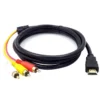 HDMI-compatible To 3RCA Cable 1.5M with HDMI-compatible Male To AV Audio Video Wire for TV Only for Player To TV