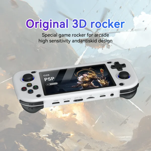 G28 handheld game console landscape square screen portable retro nostalgic open source handheld PSP arcade dual joystick