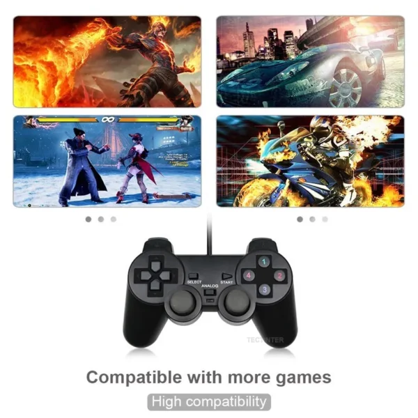 kf-Sf66765373d0a4d40af9afbadcf19edf7o USB Wired PC Game Controller Gamepad For WinXP/Win7/Win8/Win10 Joypad For PC Windows Computer Laptop Black Game Joystick