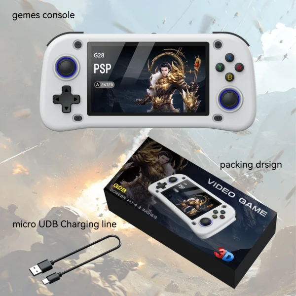 G28 handheld game console landscape square screen portable retro nostalgic open source handheld PSP arcade dual joystick